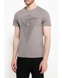 Мужская серая футболка с круглым вырезом с принтом от Top Secret