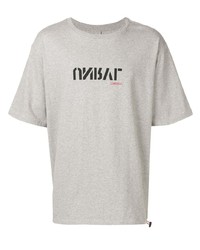 Мужская серая футболка с круглым вырезом с принтом от Unravel Project