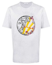 Мужская серая футболка с круглым вырезом с принтом от Versace Collection