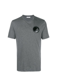 Мужская серая футболка с круглым вырезом с принтом от Versace Collection