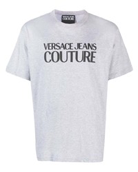 Мужская серая футболка с круглым вырезом с принтом от VERSACE JEANS COUTURE