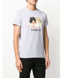 Мужская серая футболка с круглым вырезом с принтом от Fiorucci