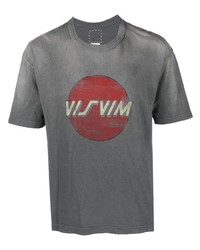 Мужская серая футболка с круглым вырезом с принтом от VISVIM