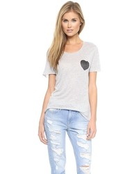 Женская серая футболка с круглым вырезом с принтом от Zoe Karssen