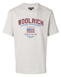 Мужская серая футболка с круглым вырезом с принтом от Woolrich