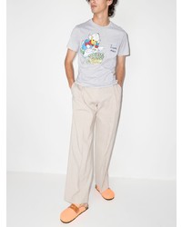 Мужская серая футболка с круглым вырезом с принтом от MC2 Saint Barth