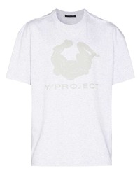 Мужская серая футболка с круглым вырезом с принтом от Y/Project