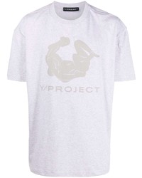Мужская серая футболка с круглым вырезом с принтом от Y/Project