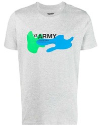 Мужская серая футболка с круглым вырезом с принтом от Yves Salomon Army