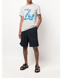 Мужская серая футболка с круглым вырезом с принтом от Zadig & Voltaire