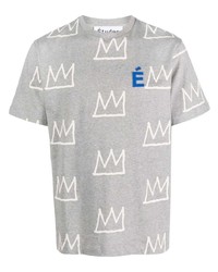 Мужская серая футболка с круглым вырезом с принтом от Études