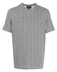 Мужская серая футболка с круглым вырезом с узором зигзаг от Emporio Armani