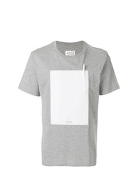 Мужская серая футболка с круглым вырезом с украшением от Maison Margiela