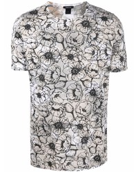 Мужская серая футболка с круглым вырезом с цветочным принтом от Avant Toi
