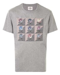 Мужская серая футболка с круглым вырезом с цветочным принтом от Kent & Curwen