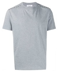 Мужская серая футболка с круглым вырезом с шипами от Valentino