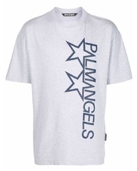 Мужская серая футболка с круглым вырезом со звездами от Palm Angels