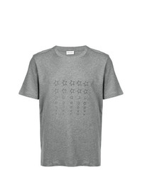 Мужская серая футболка с круглым вырезом со звездами от Saint Laurent