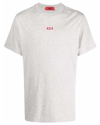 Мужская серая футболка с круглым вырезом от 424