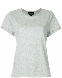 Женская серая футболка с круглым вырезом от A.P.C.
