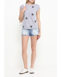 Женская серая футболка с круглым вырезом от adL