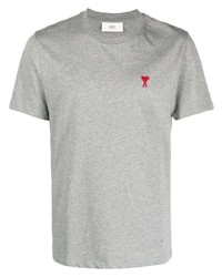 Мужская серая футболка с круглым вырезом от Ami Paris