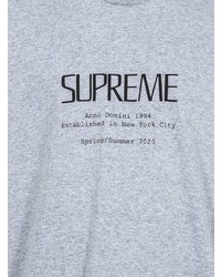 Мужская серая футболка с круглым вырезом от Supreme