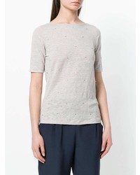 Женская серая футболка с круглым вырезом от Max & Moi