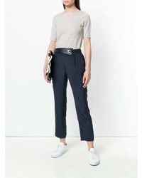 Женская серая футболка с круглым вырезом от Max & Moi