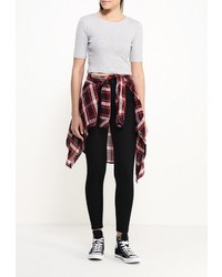 Женская серая футболка с круглым вырезом от Befree