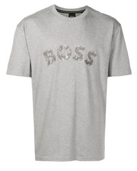 Мужская серая футболка с круглым вырезом от BOSS