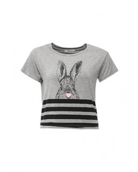 Женская серая футболка с круглым вырезом от Bright Girl