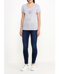 Женская серая футболка с круглым вырезом от Broadway