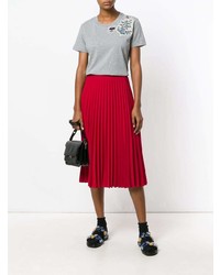 Женская серая футболка с круглым вырезом от RED Valentino