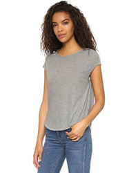 Женская серая футболка с круглым вырезом от James Perse