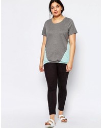 Женская серая футболка с круглым вырезом от Junarose