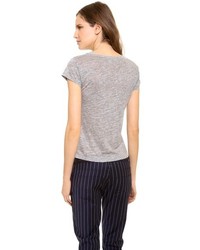 Женская серая футболка с круглым вырезом от Acne Studios