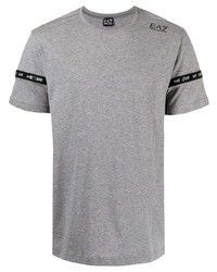 Мужская серая футболка с круглым вырезом от Ea7 Emporio Armani