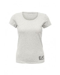 Женская серая футболка с круглым вырезом от EA7