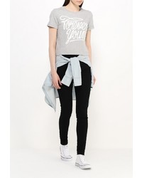 Женская серая футболка с круглым вырезом от Eleven Paris