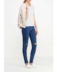 Женская серая футболка с круглым вырезом от Emoi