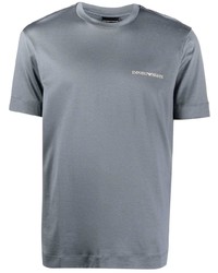 Мужская серая футболка с круглым вырезом от Emporio Armani