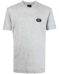 Мужская серая футболка с круглым вырезом от Emporio Armani