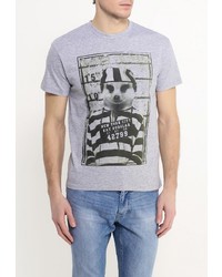 Мужская серая футболка с круглым вырезом от F5