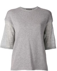 Женская серая футболка с круглым вырезом от Giambattista Valli