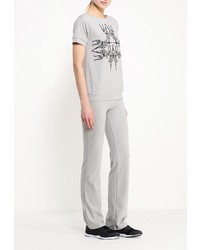 Женская серая футболка с круглым вырезом от Grishko