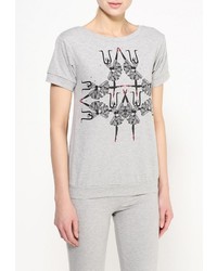 Женская серая футболка с круглым вырезом от Grishko