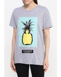 Женская серая футболка с круглым вырезом от Iceberg