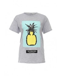Женская серая футболка с круглым вырезом от Iceberg