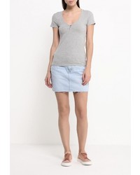 Женская серая футболка с круглым вырезом от Jennyfer